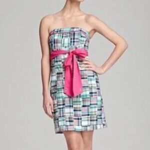 Vineyard Vines strapless Madras dress (no belt). Size 8